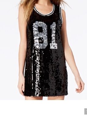 Guess Black and Silver Sequin Mini Dress. Worn once